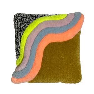 GABRIELLE COLVILLE Textile Designer Static Wave Hand Woven Throw Pillow NEW